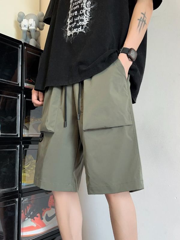 Obikan - Effen shorts met trekkoordtaille