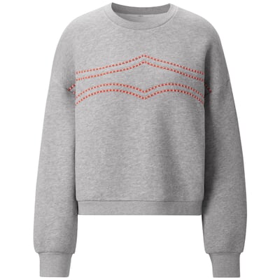 Damen-Sweatshirt mit Stickerei, Hellgrau