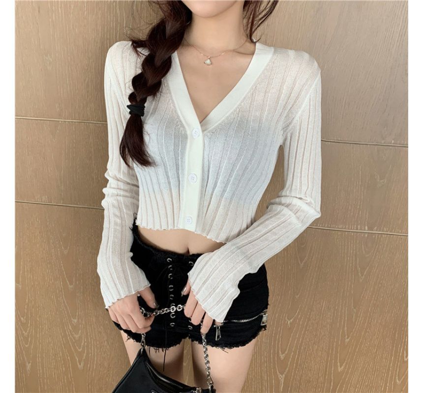 Brigitte - V-hals effen cropped vest