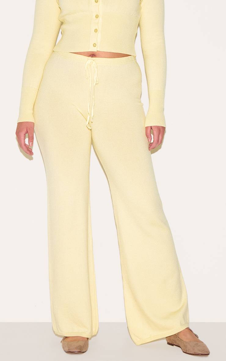 Citron Pantalon Taille Nouée En Maille Shape
