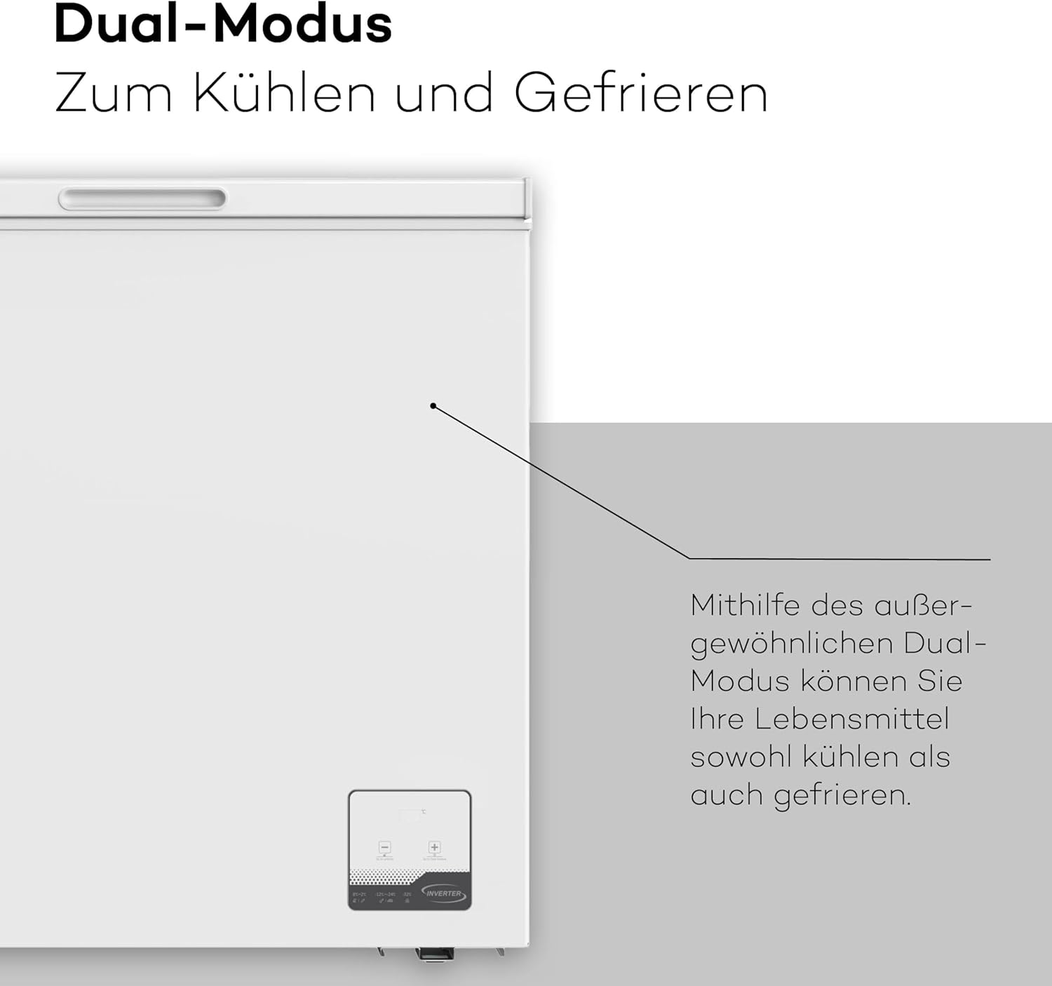 GT200S Gefriertruhe 199 L – Weiß – 83,5 x 82,3 x 55,6 cm – Energieklasse E – Schnellgefrieren – 39 dB – 200 kWh/Jahr – 4-Sterne-Kennzeichnung – Freistehend