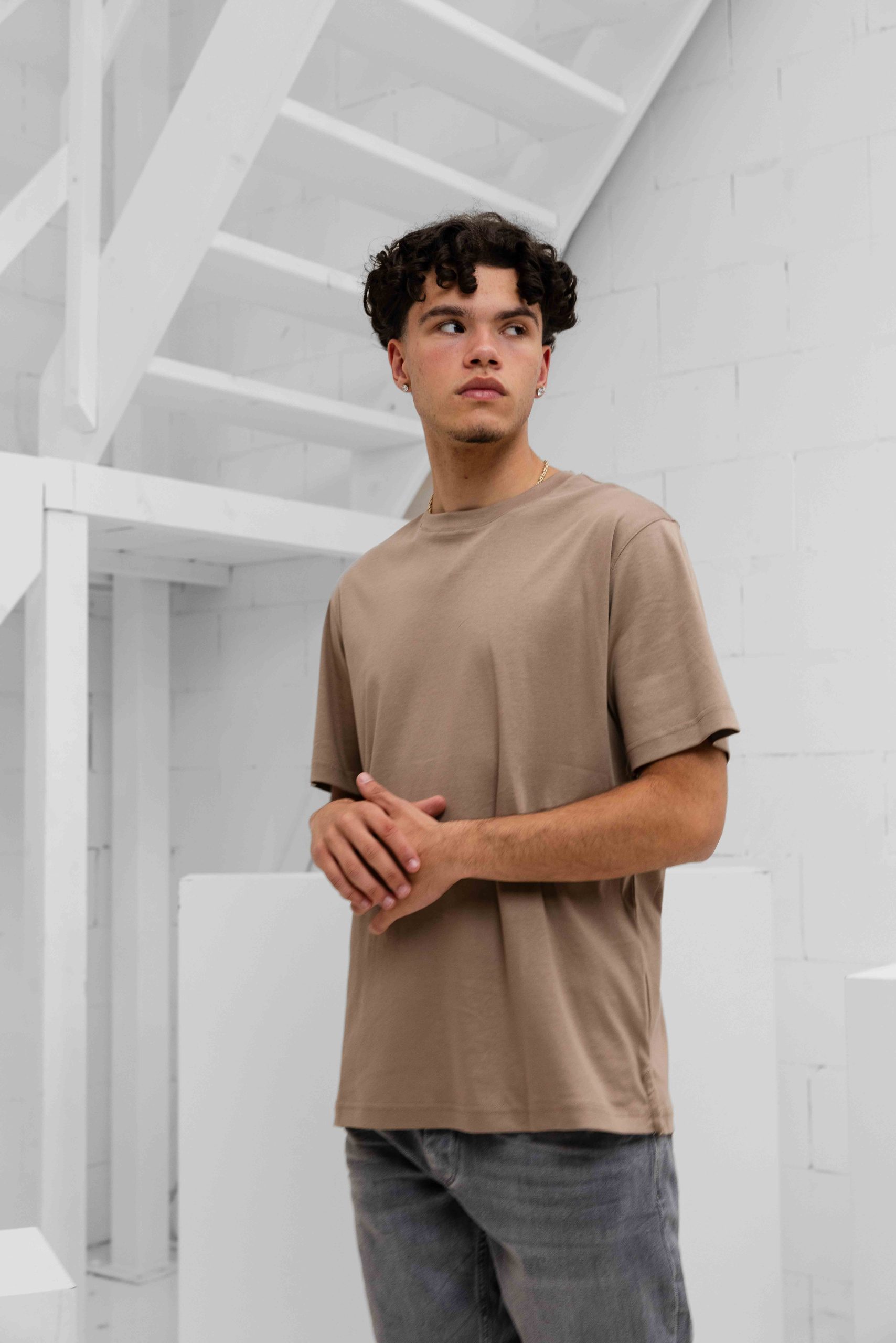 Cou7ure Essentials Reflection T-Shirt Heren Beige