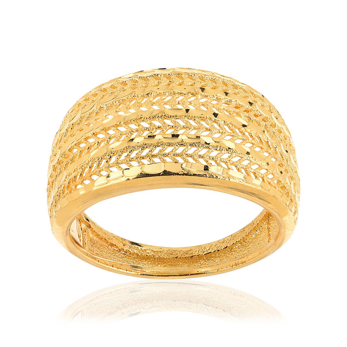 Bague or 375 finement ajourée