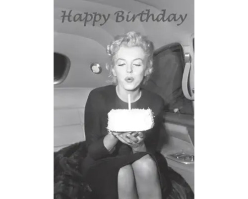 Ansichtkaart Happy Birthday Marilyn 10,5x14,8 cm