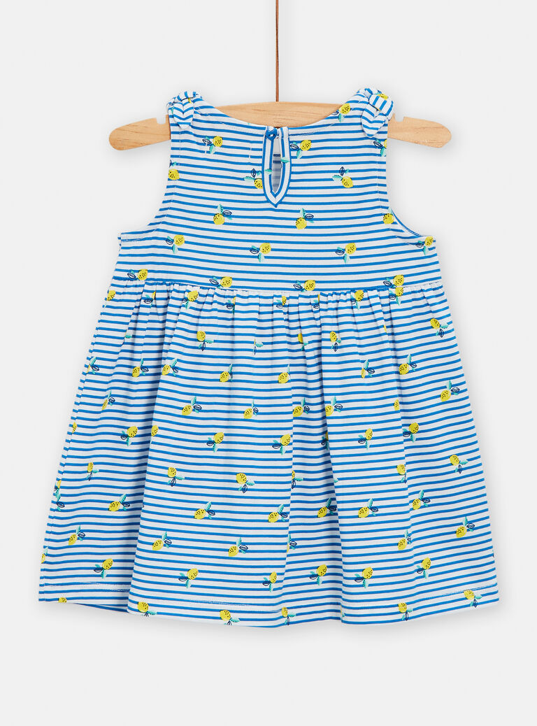 Robe rayée à imprimé citron pour bébé fille