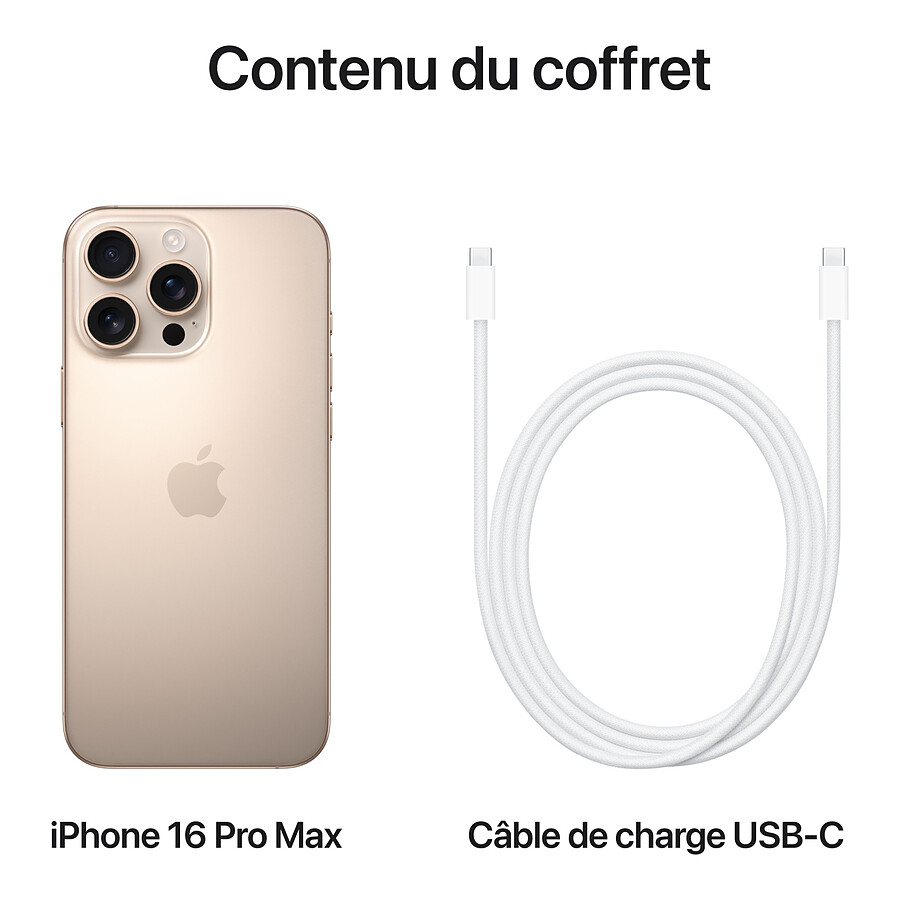 Apple iPhone 16 Pro Max (Titane sable) - 512 Go
