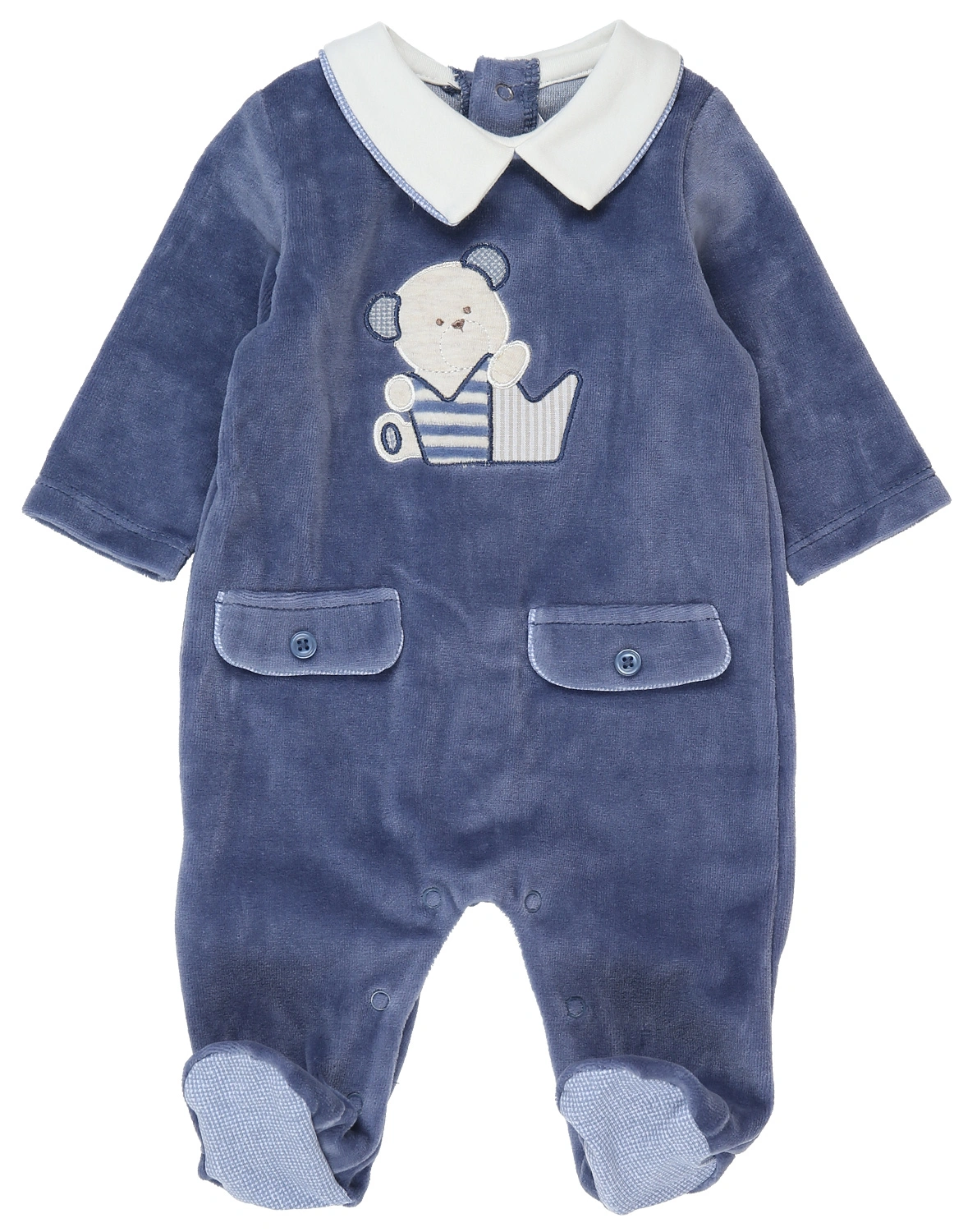 Nicki-Strampler OSITO 2er-Set in beige/blau