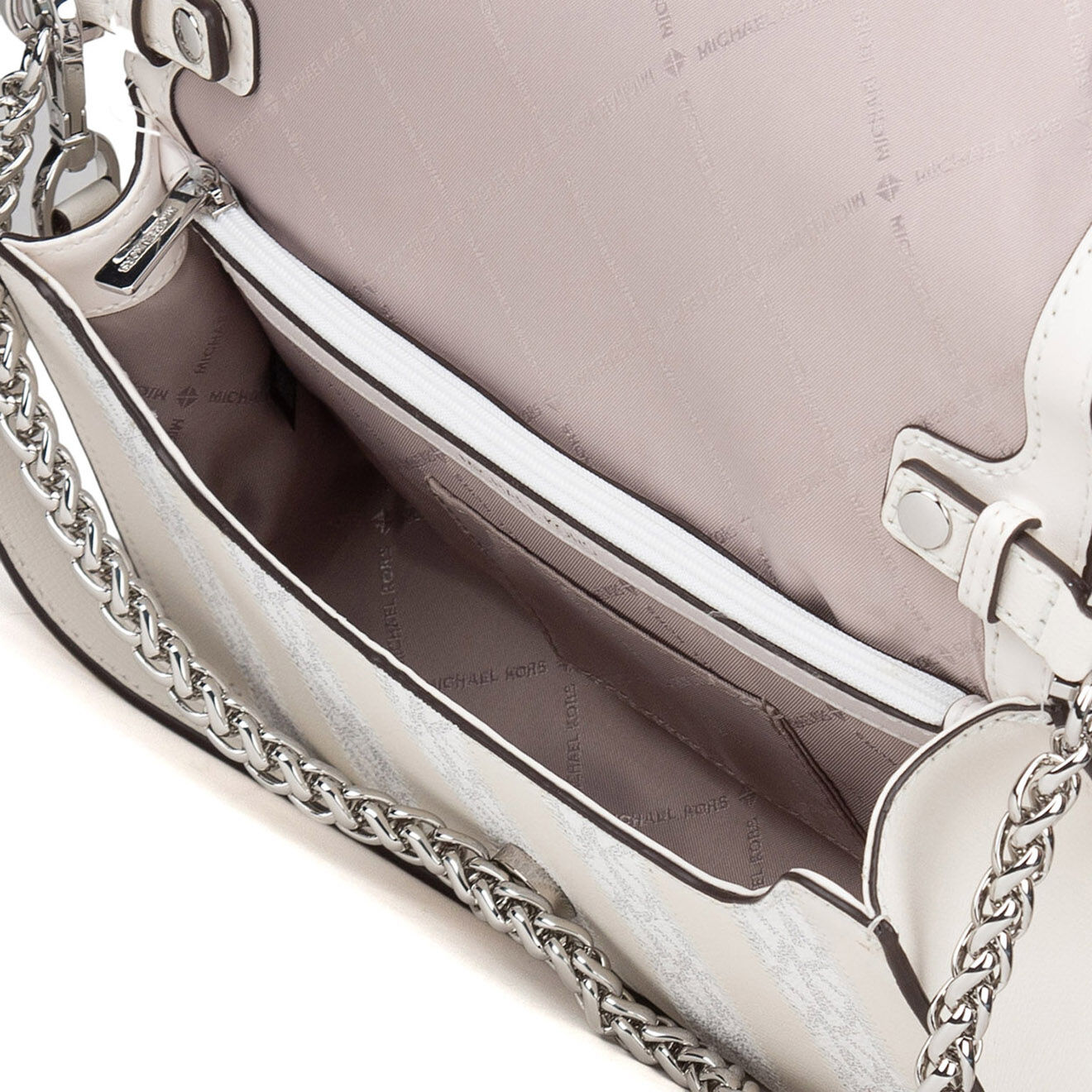 Michael Kors Sac bandoulière en Cuir Sonia blanc brillant - 25x14x7 cm