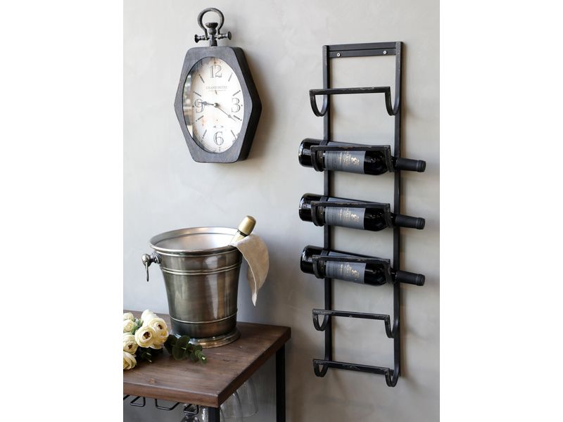Chic Antique Weinregal Für 6 Flaschen, Schwarz Weinlagerung