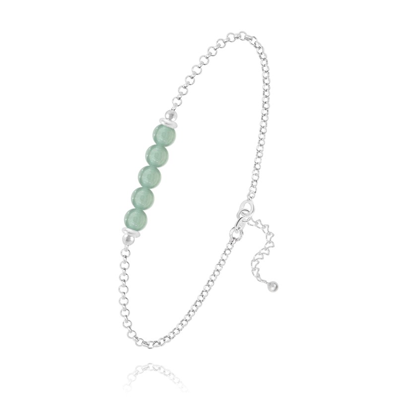 Bracelet en argent 925 et pierres naturelles Aventurine