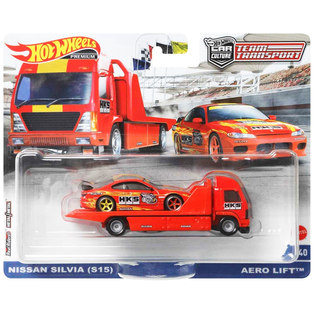 Hot Wheels Premium Team Transport Nissan Silvia und Aero Lift Fahrzeug