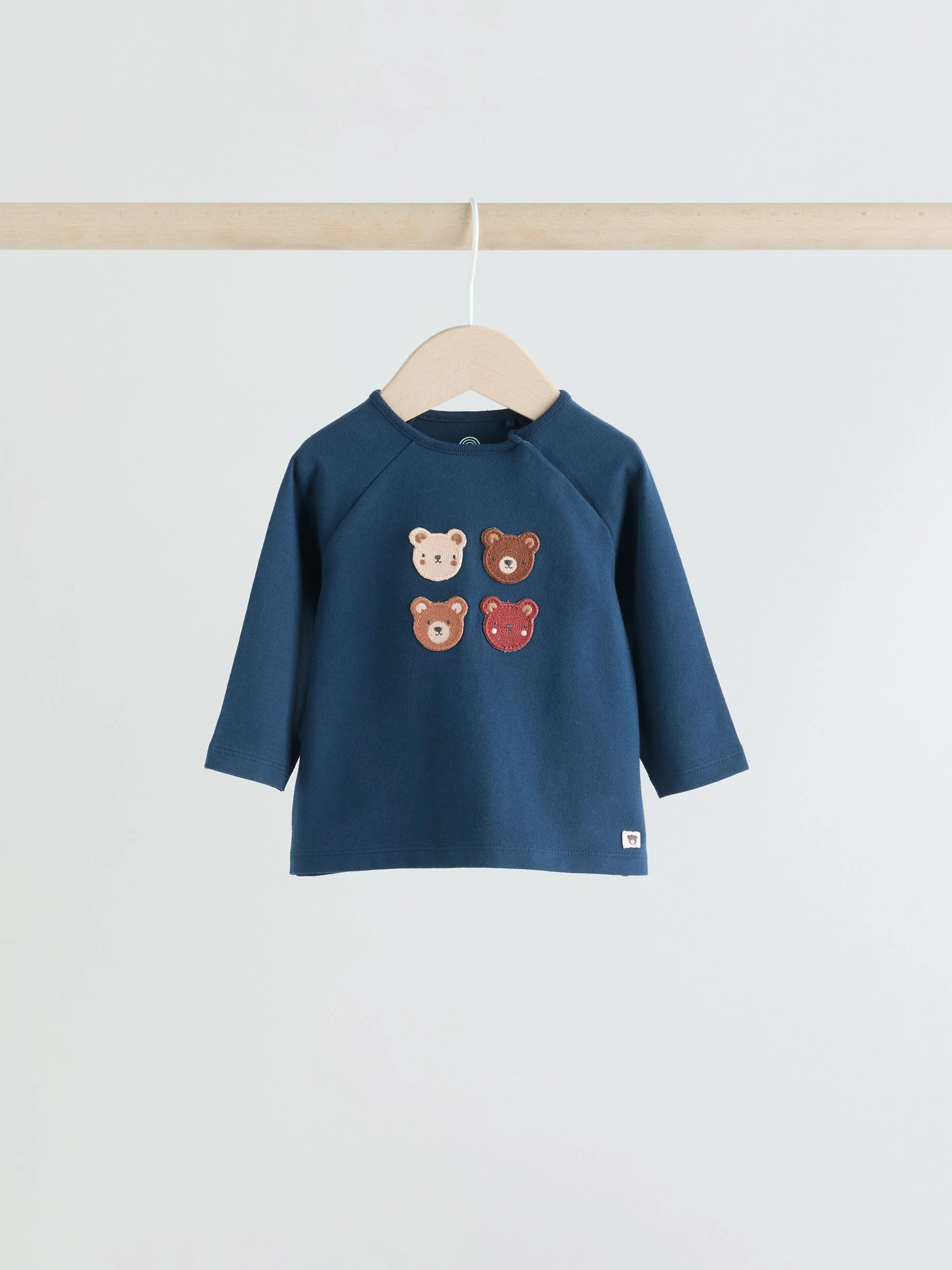 Marineblauw/bruin met beer - Tops en Leggings 6 -delige babyset (0mnd-3jr)