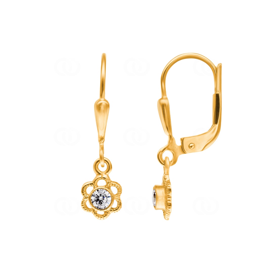 Ohrhänger 750/18 K Gelbgold Blume