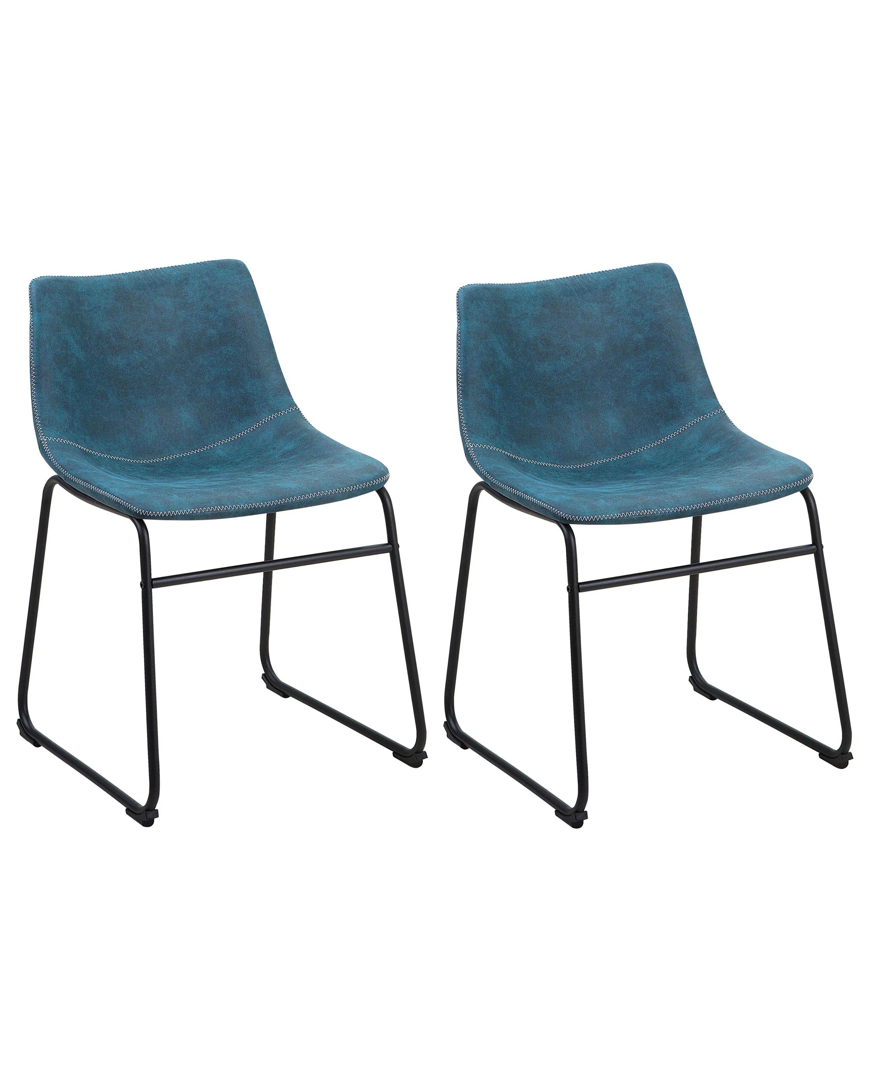 Set van 2 eetkamerstoelen BATAVIA Stof Zeeblauw