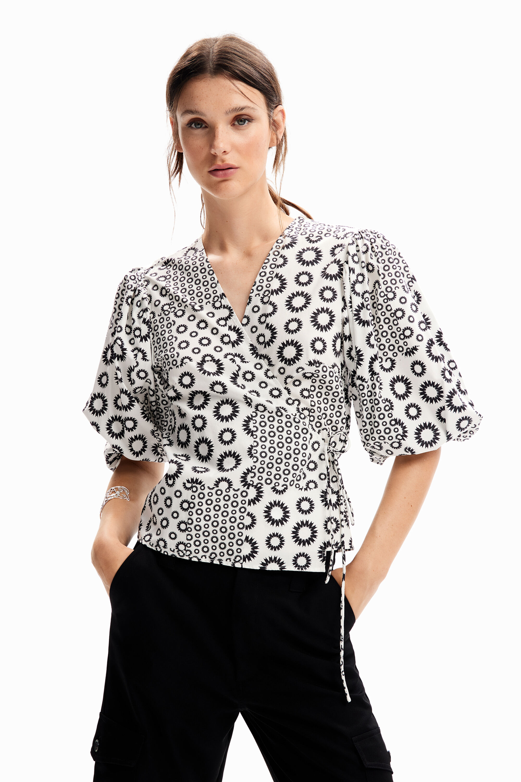 Blouse croisée patchwork