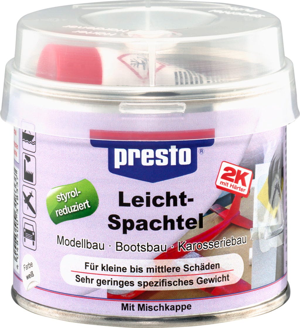 presto  Leichtspachtel, 125 g    Neuartige Spachtel für einfache Nachbearbeitung