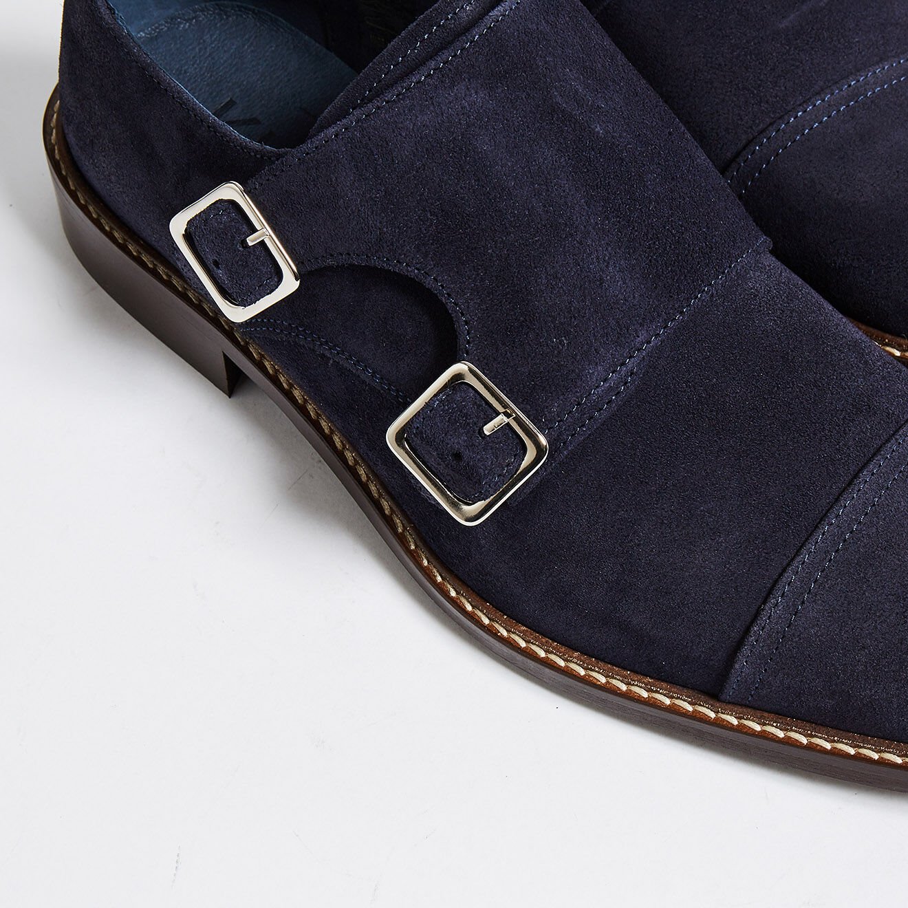 Klom Monks Guillaume en Velours de Cuir Guillaume marine