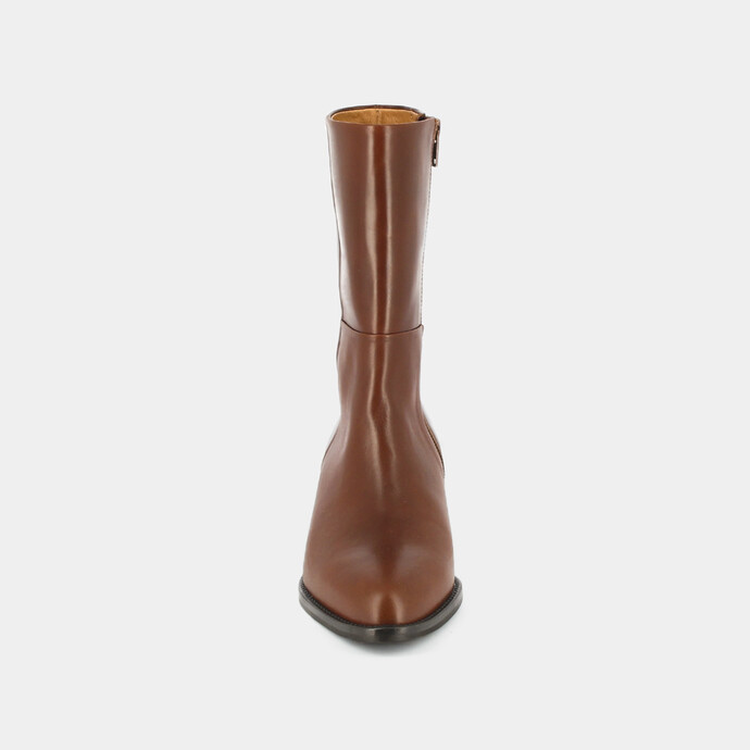 Bottines à talons  en cuir marron