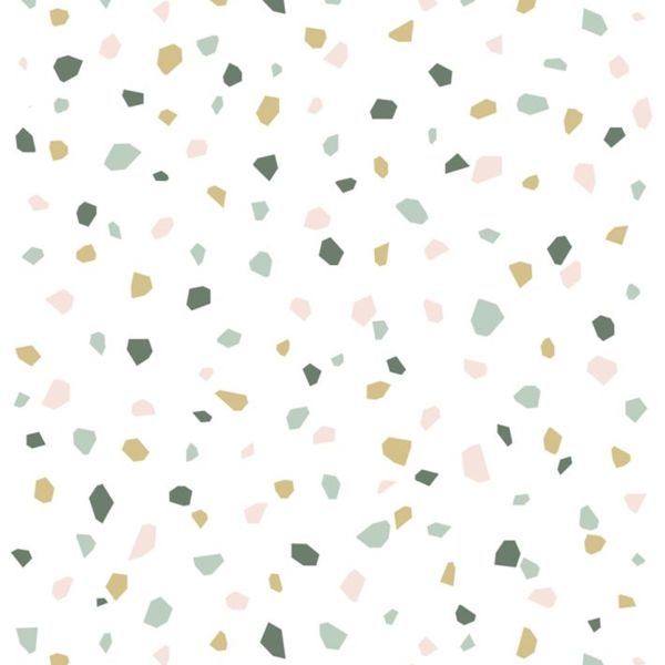 Estahome Terrazzo Behang - 0,53 x 10,05 m - Zwart / Wit / Grijs