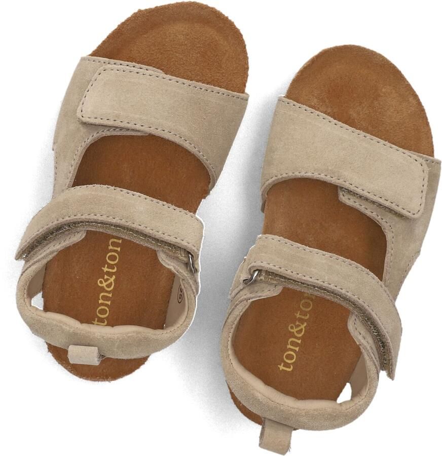 Ton & Ton Jongens Platte sandalen Lars Taupe Plateauzool