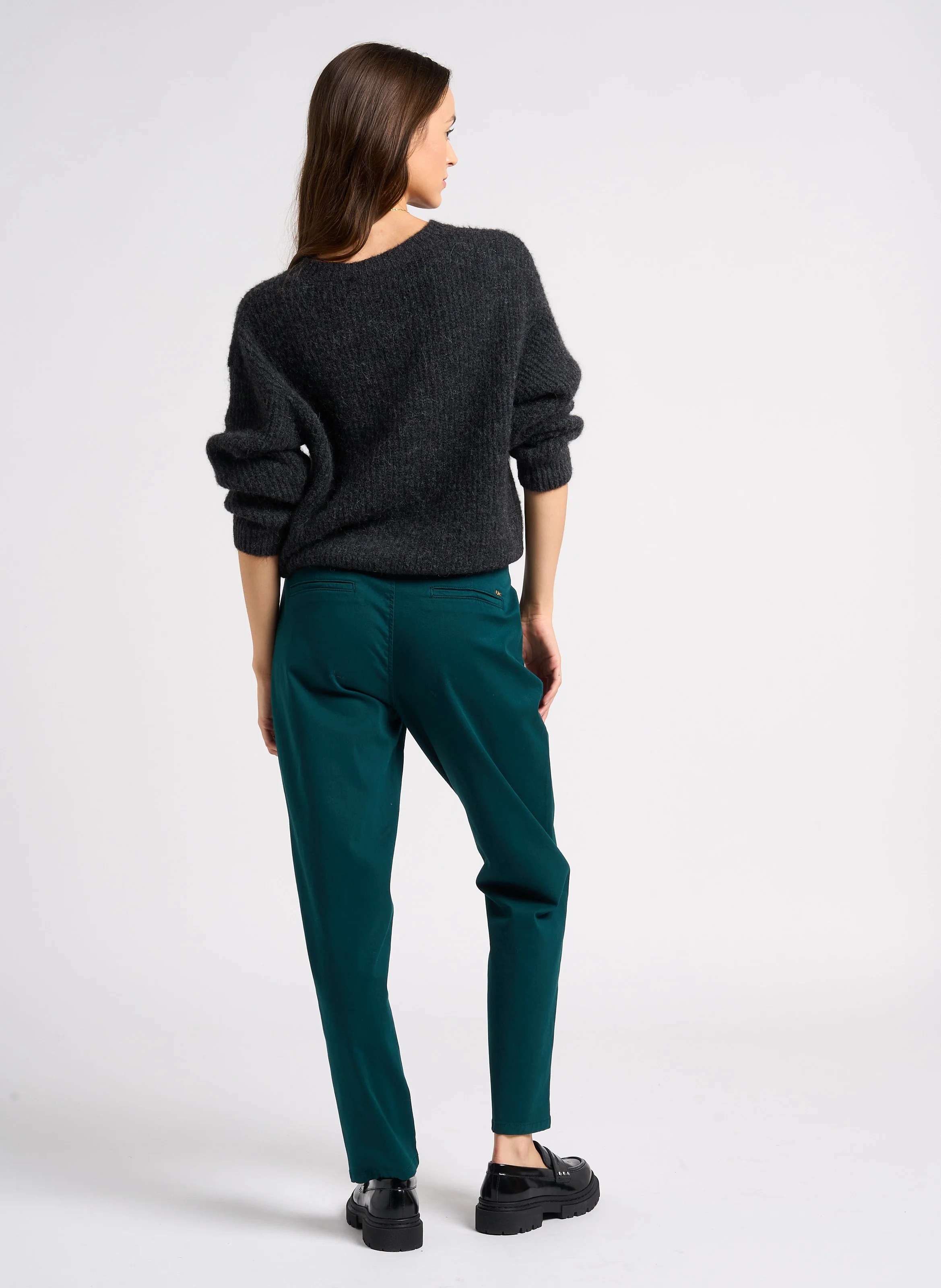 ERLE - Pantalon chino en coton mélangé | Bleu