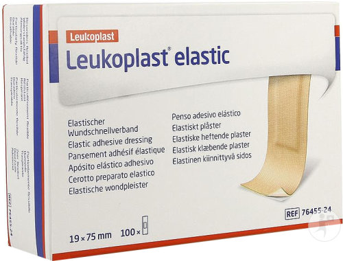 Leukoplast Elastic Pansement Adhésive Élastique De Premiers Secours 19x75mm Pièces 100