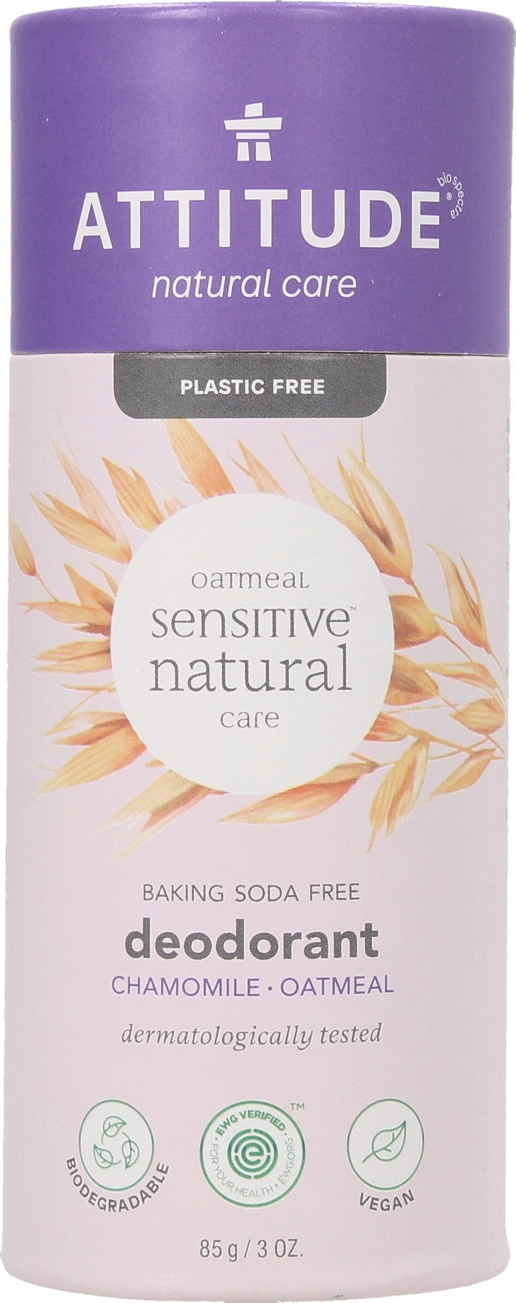 ATTITUDE  Oatmeal Sensitive Natural Care Deodorant Chamomile, 85 g