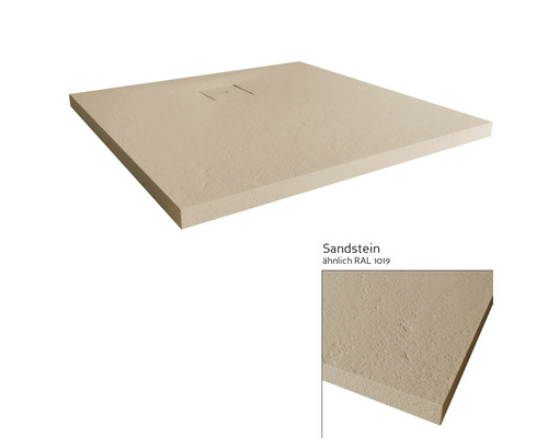BREUER Modern Line Express Q72 mineraal gegoten douchebak, zandsteenlook, 100 x 100 cm