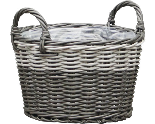 Polyrotan plantenmand Ø 35 cm H 22 cm bruin