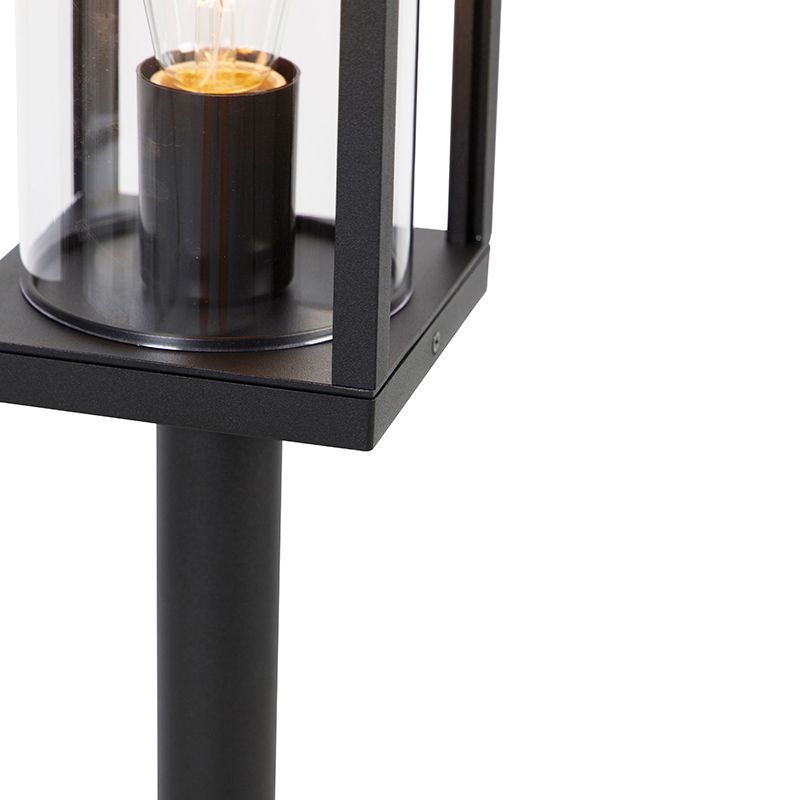 Staande buitenlamp zwart 100 cm met grondpin en kabelmof - Charlois