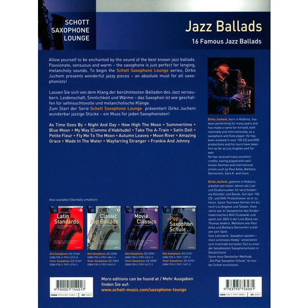 Schott Jazz Ballads für Altsaxophon