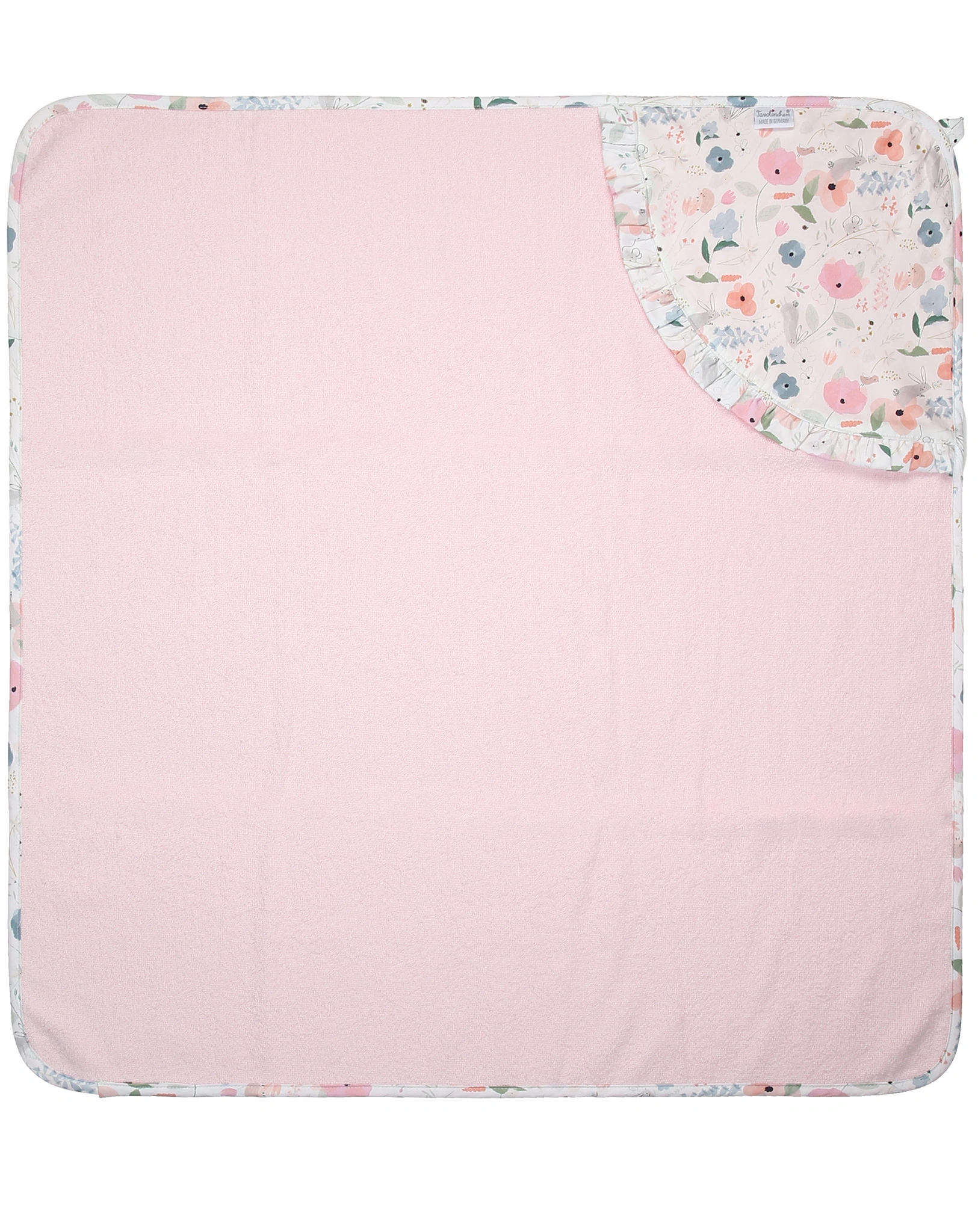 Kapuzenbadetuch MÄUSCHEN & HASE (80x80) in rosa