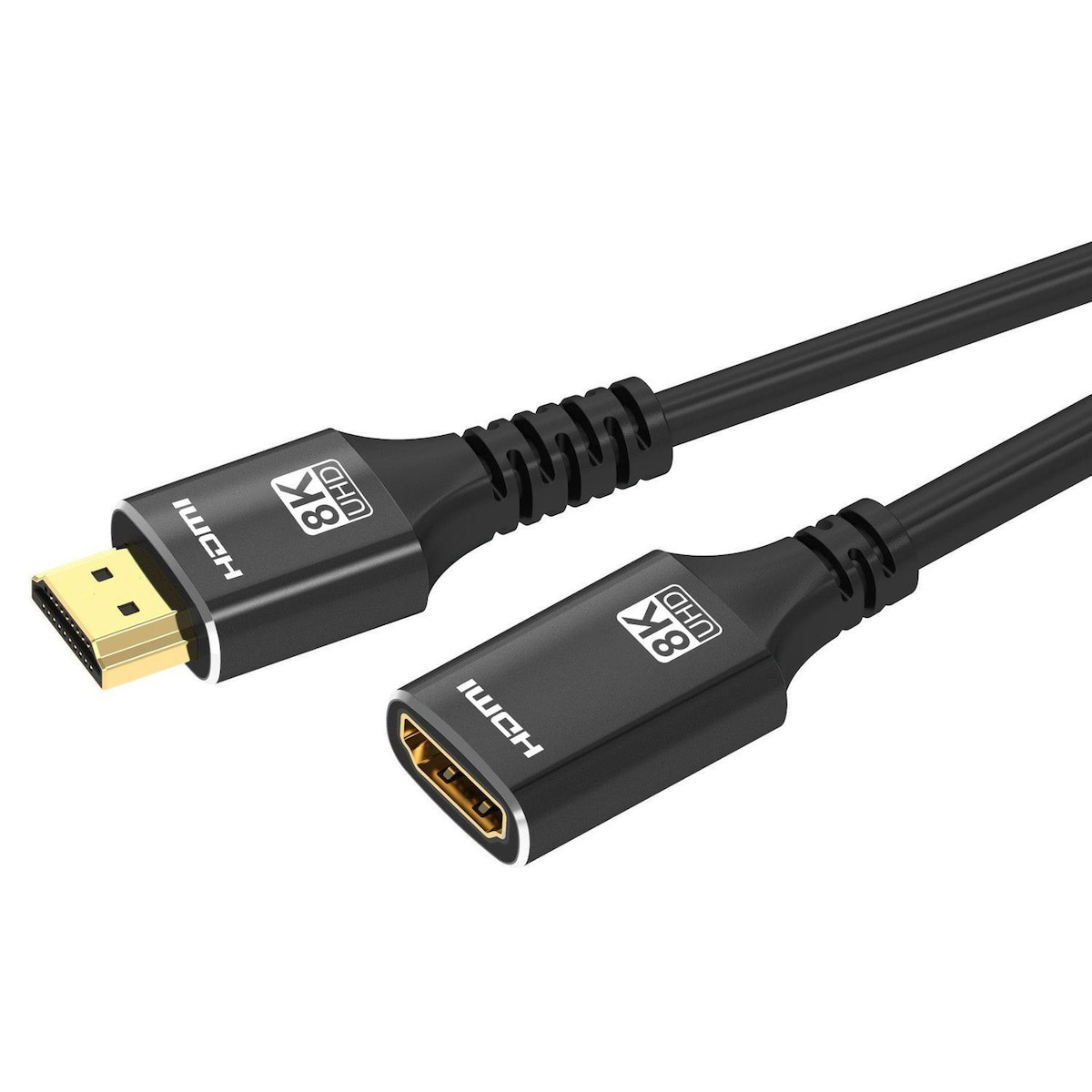 NÖRDIC HDMI skjøtekabel 1m 8K60Hz 4K144 HDMI 2.1 48Gbps Ultra High Speed ​​​​HDMI