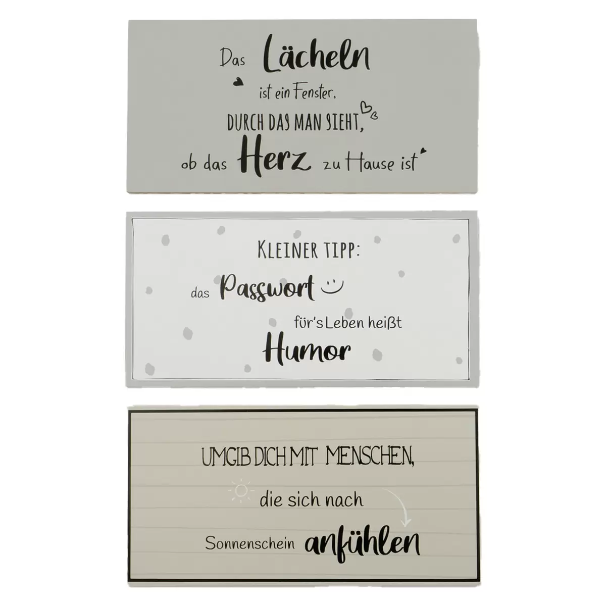 Dekoschild Lebensgefühl grau,schwarz,weiss