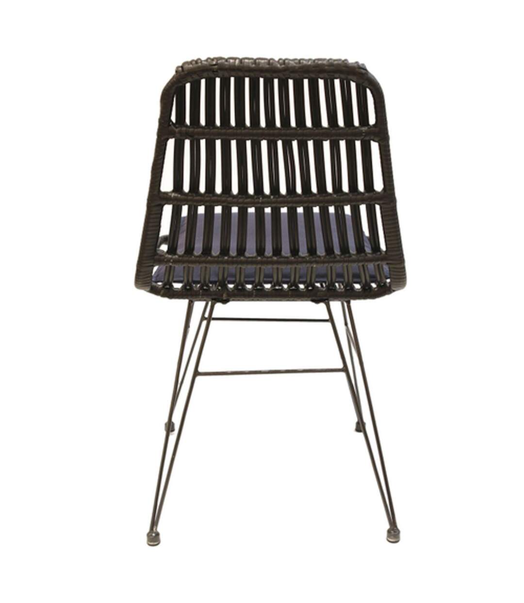 Chaise de jardin tressée design ethnique Surabaya - Noir