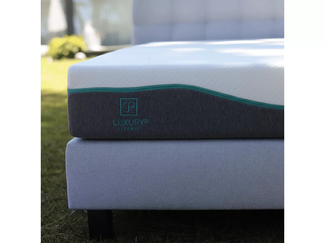Sommier tapissier 160x200, gris, Gamme Prestige Hôtel, bois massif + pieds offerts