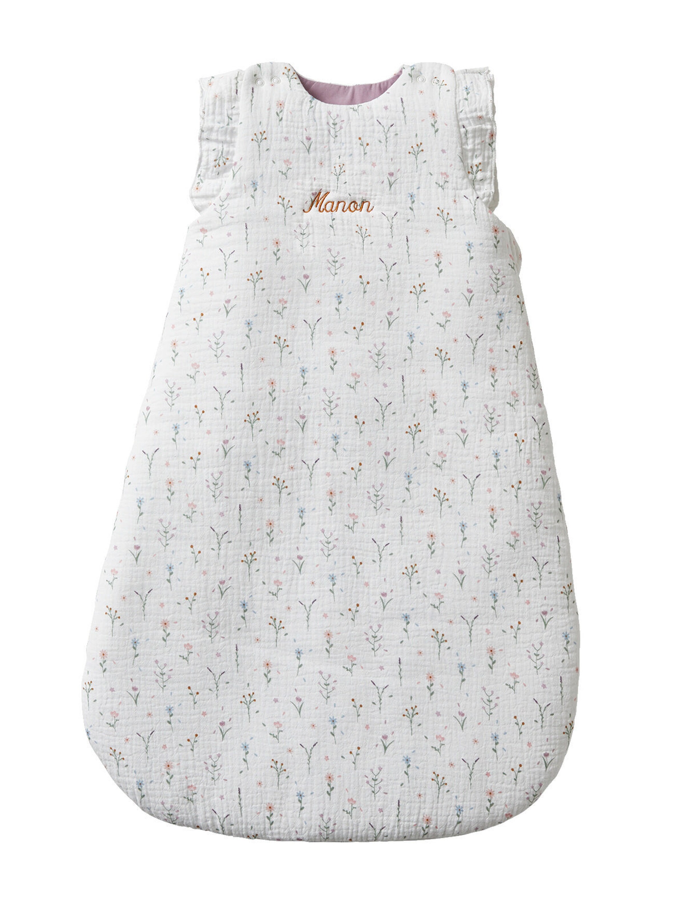 Vertbaudet Ärmelloser Baby Schlafsack PROVENCE wollweiß/mehrfarbig