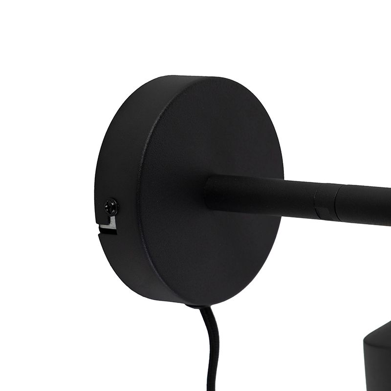 Retro wandlamp zwart draai- en kantelbaar - Chappie
