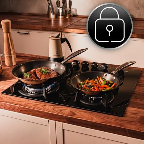 Cecotec Plaque à gaz Bolero Squad G 4200S Glass Black. Plaque à gaz avec 4 feux, finition verre noir, puissance 8000W, grilles individuelles et allumage électrique avec sécurité des vannes. : Cuisine et Maison