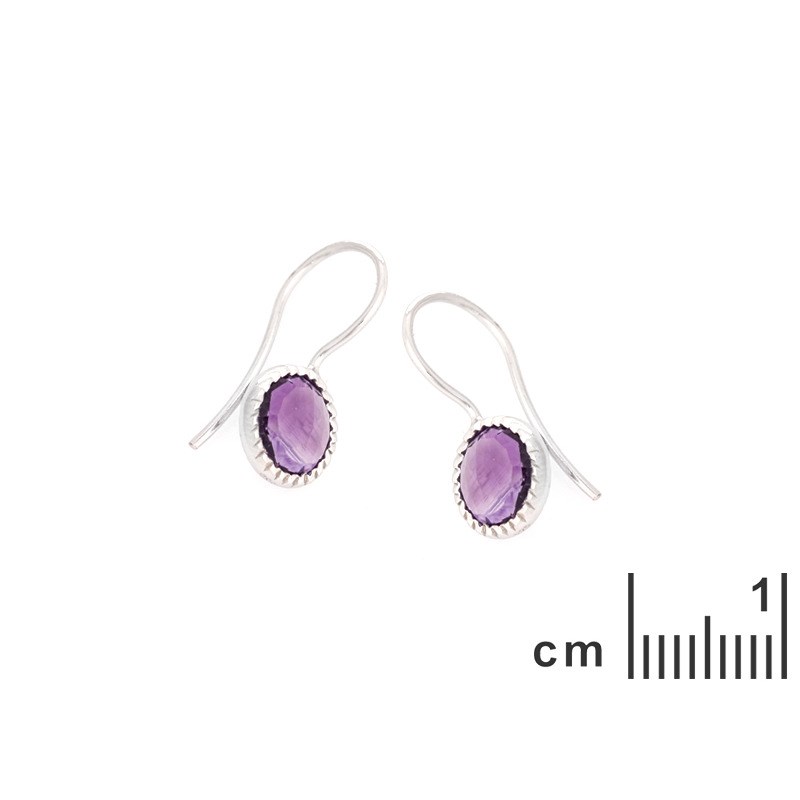 BOUCLE D'OREILLE ARGENT AMETHYSTE