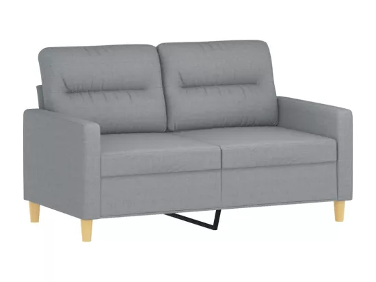 Canapé à 2 places Gris clair 120 cm Tissu