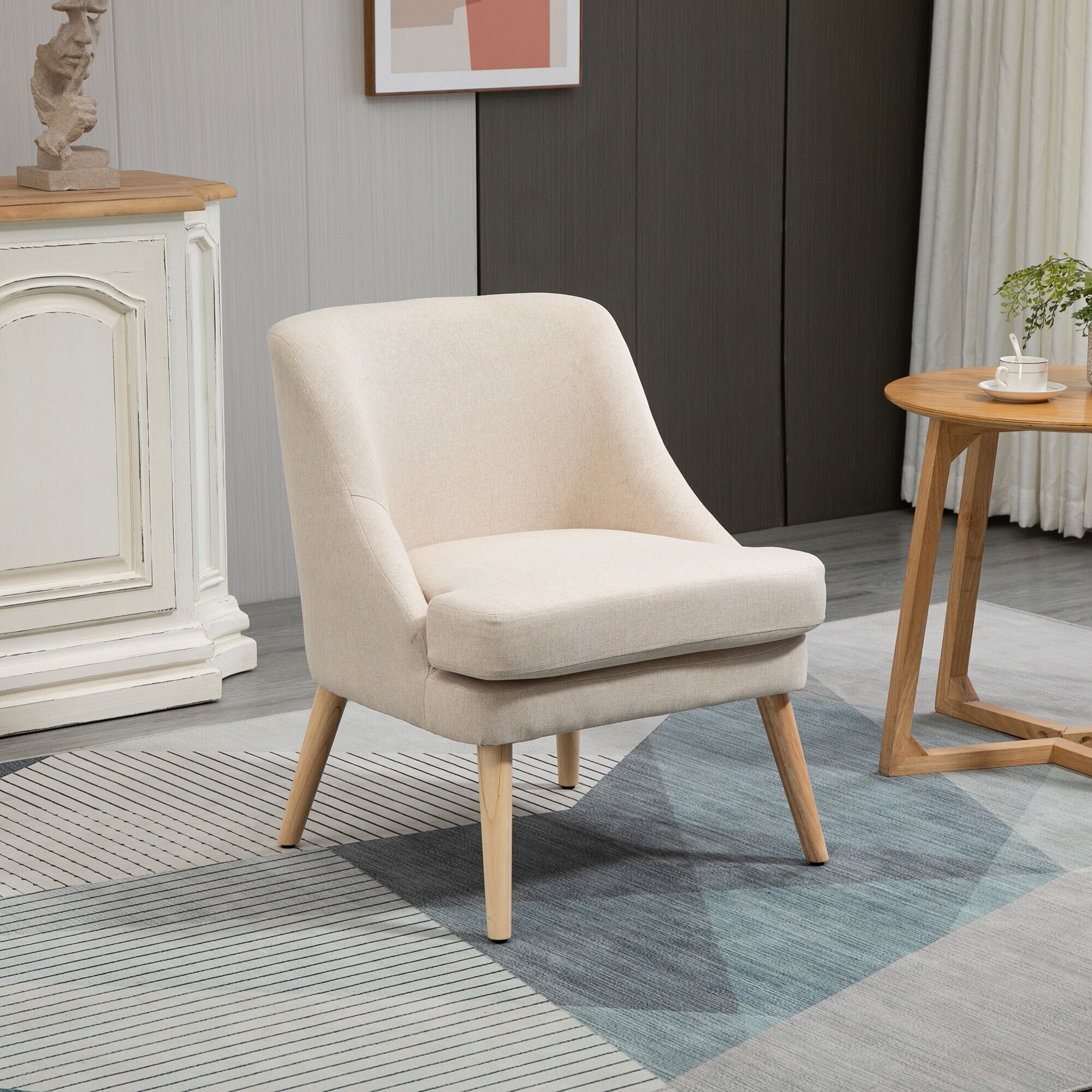 HOMCOM Esszimmerstuhl mit Polsterung gelb 69L x 63B x 79,5H cm