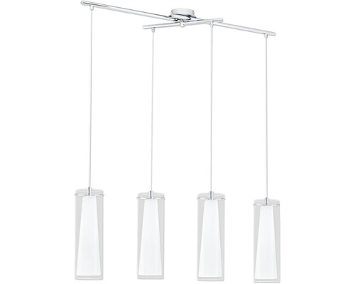 4-lamps hanglamp L 90,5 cm chroom/wit