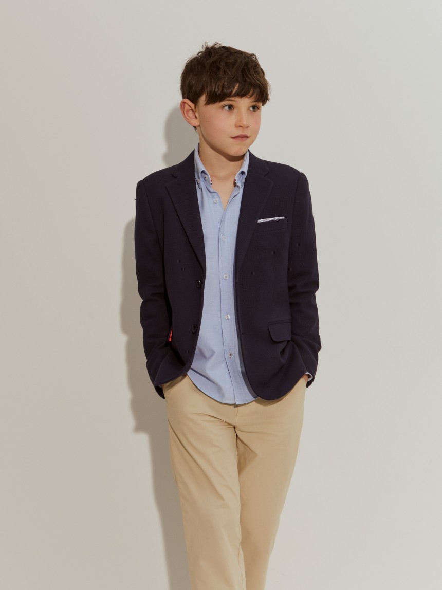 Blazer de algodão com bolsos