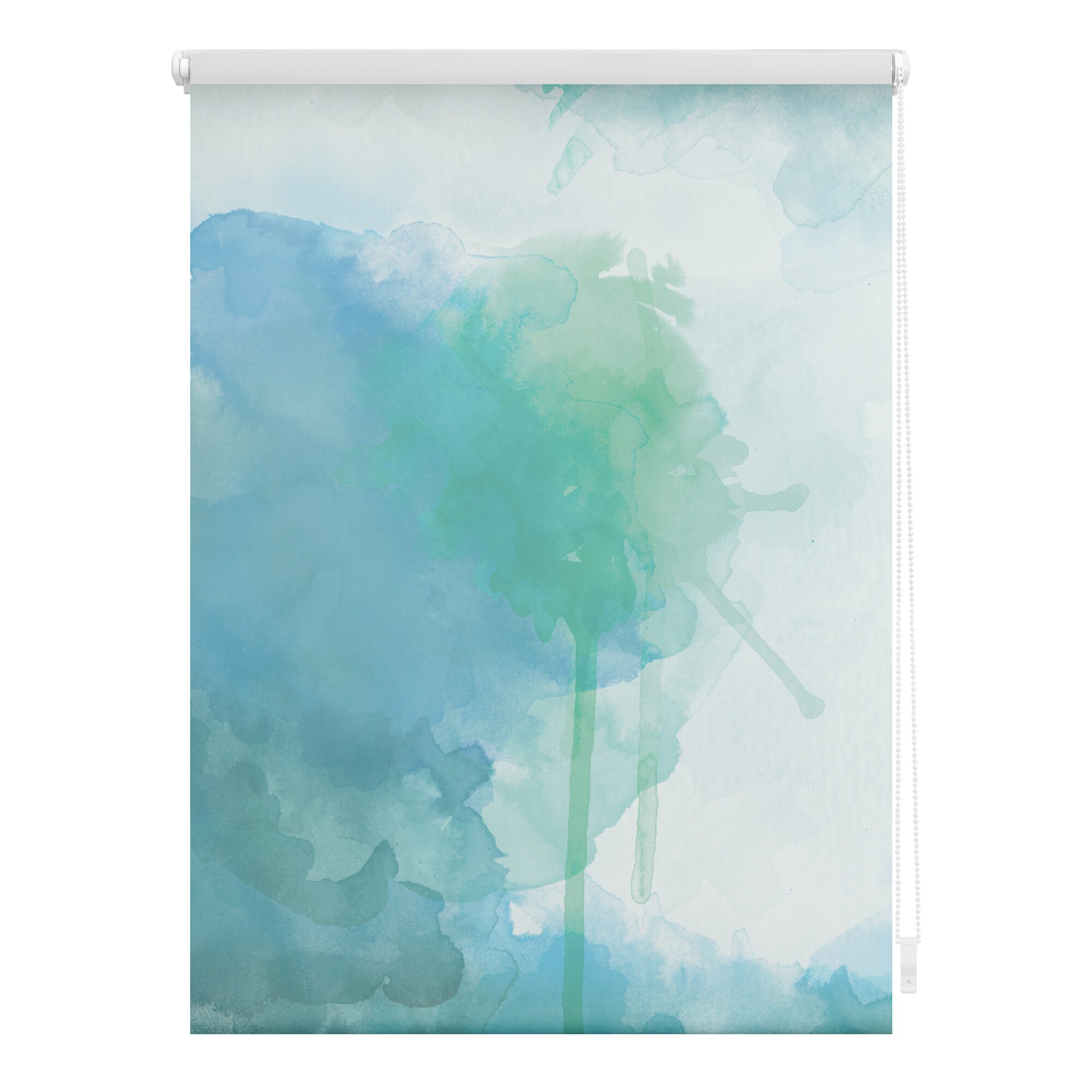 Lichtblick Rollo Klemmfix, ohne Bohren, Verdunkelung, Aquarell - Blau Grün