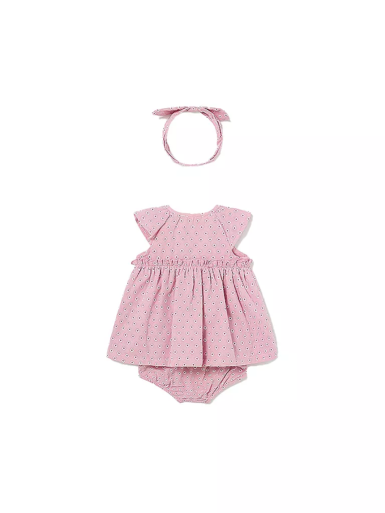 MAYORAL Baby Kleid mit Höschen und Stirnband rosa
