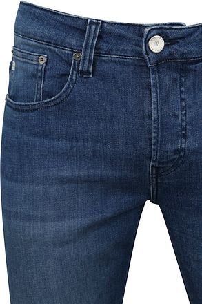 MUD Jeans Denim Slimmer Rick Blauw Slimmer Rick Authentic Indigo Slimfit kopen