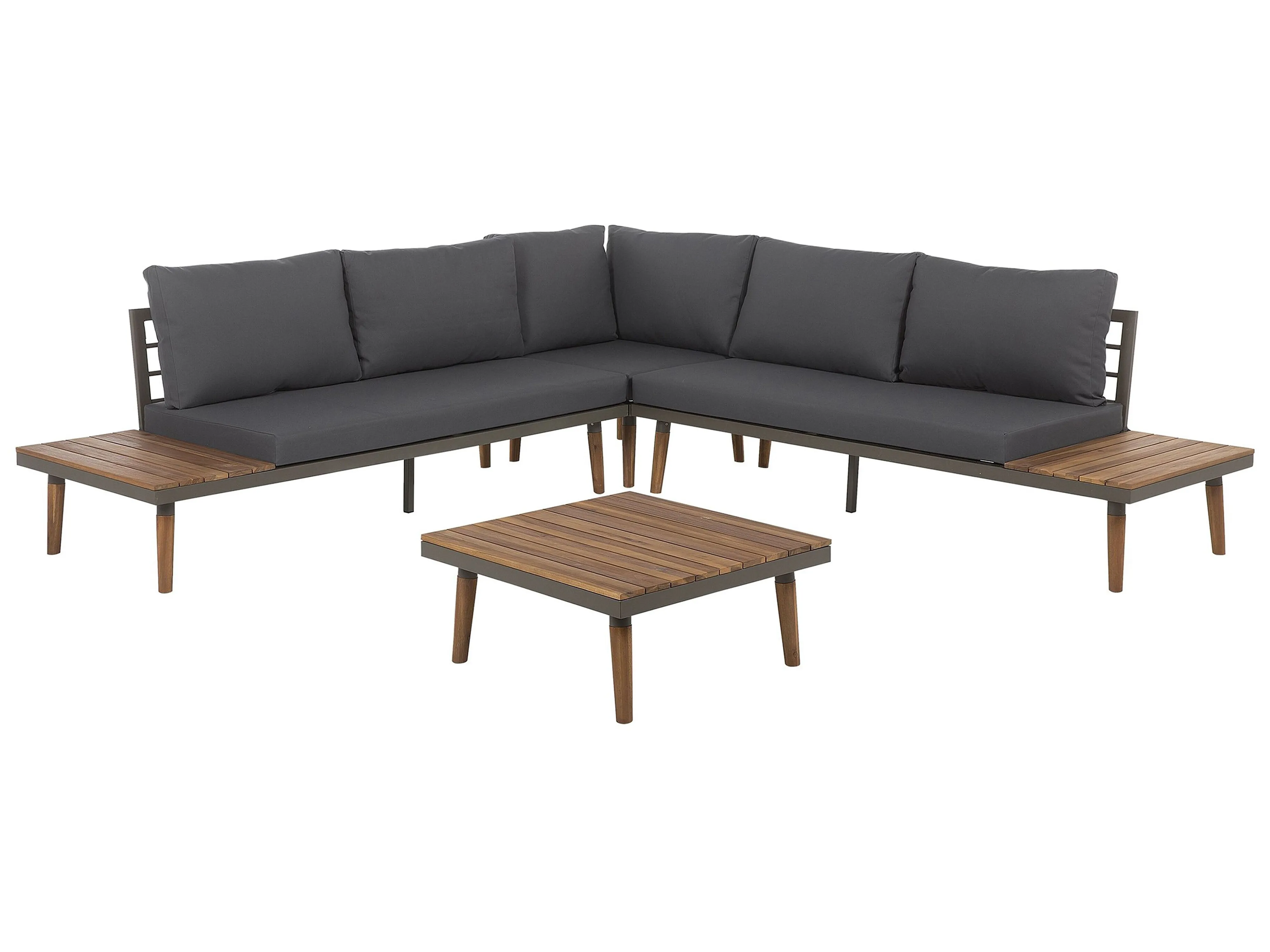 Tuin hoekloungeset met tafel 5-zits CORATO Acaciahout Grijs