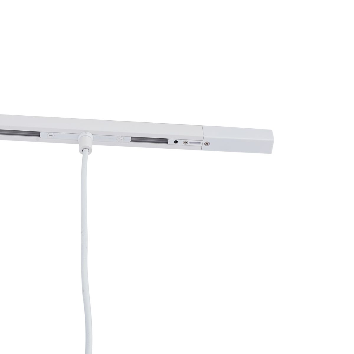 Modern railsysteem met 6 hanglampen beige met wit 1-fase - Slimline Keno