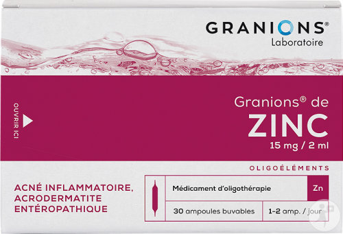 Granions De Zinc 15mg/2ml Solution Buvable Ampoules 30x2ml